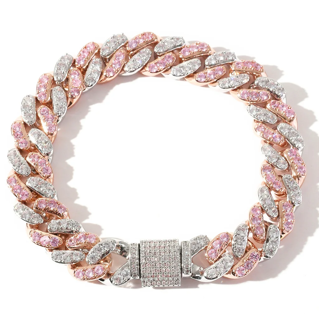 pink diamond cuban link