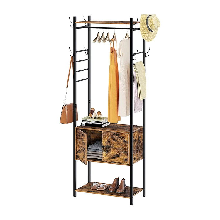 New Stand Modern Hanging Solid Wood Coat and Bag Hanger Rack