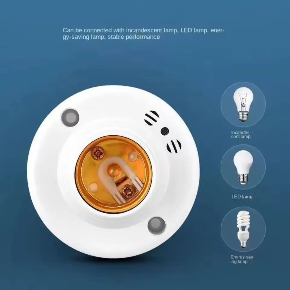 Đế đèn cảm biến vặn E27, điều khiển bằng giọng nói, công tắc trễ, bộ chuyển đổi ổ đèn AC220V, phụ kiện chiếu sáng, giá đỡ bóng đèn LED