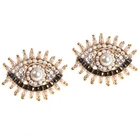 Earring Copper Earrings Secret Evil Eyes With Luxurious Pearl Stud Earring Jewelry In Copper Gold Plating For Women