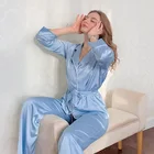 Sleepwear Custom Women's Shiny Slip Modern Solid Short Sleeve Shorts Satin Pajama Sets PJ Sleepwear Sets
