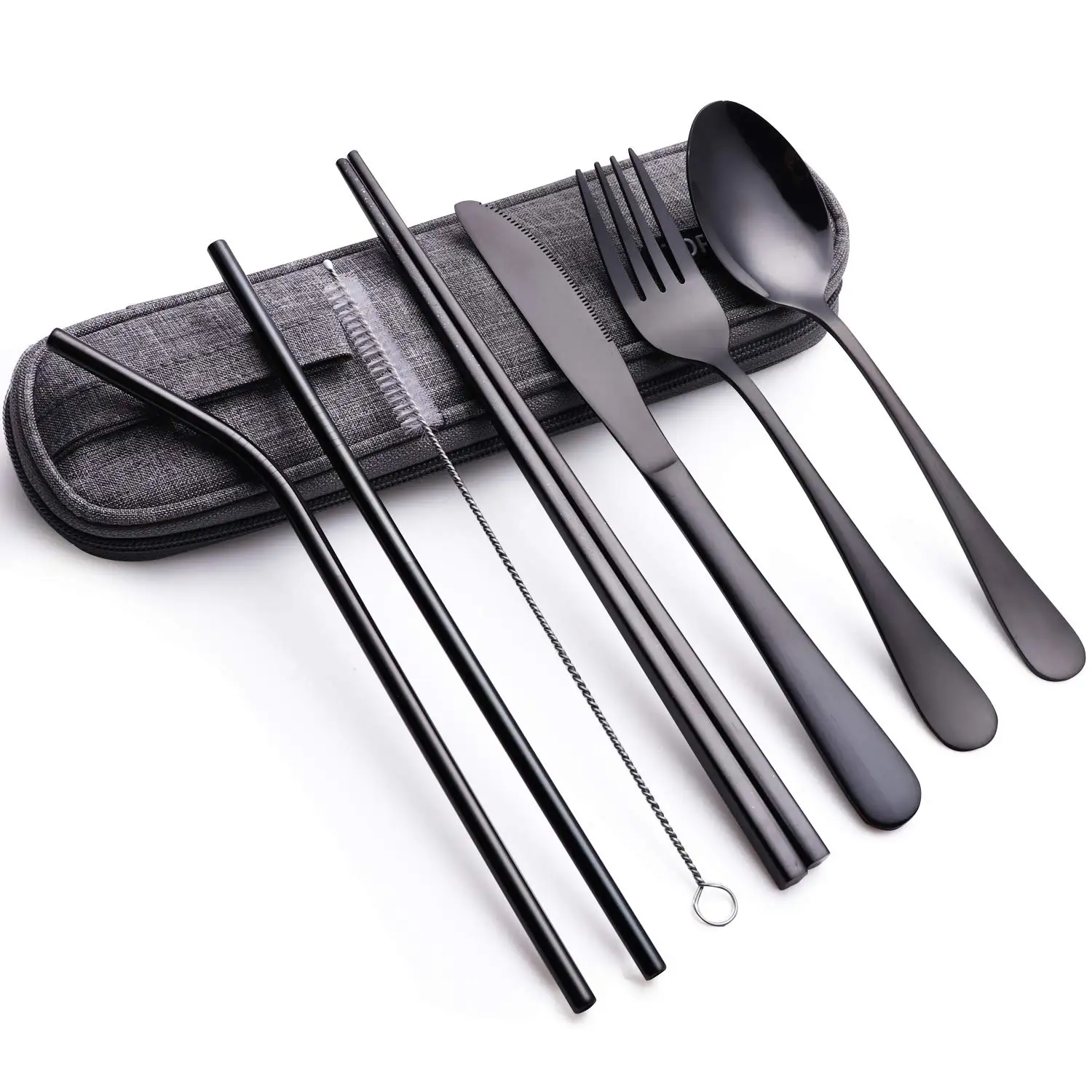 3Pcs/set  Tableware set Travel Camping Stainless Steel Cutlery Box Case Gift ODH 