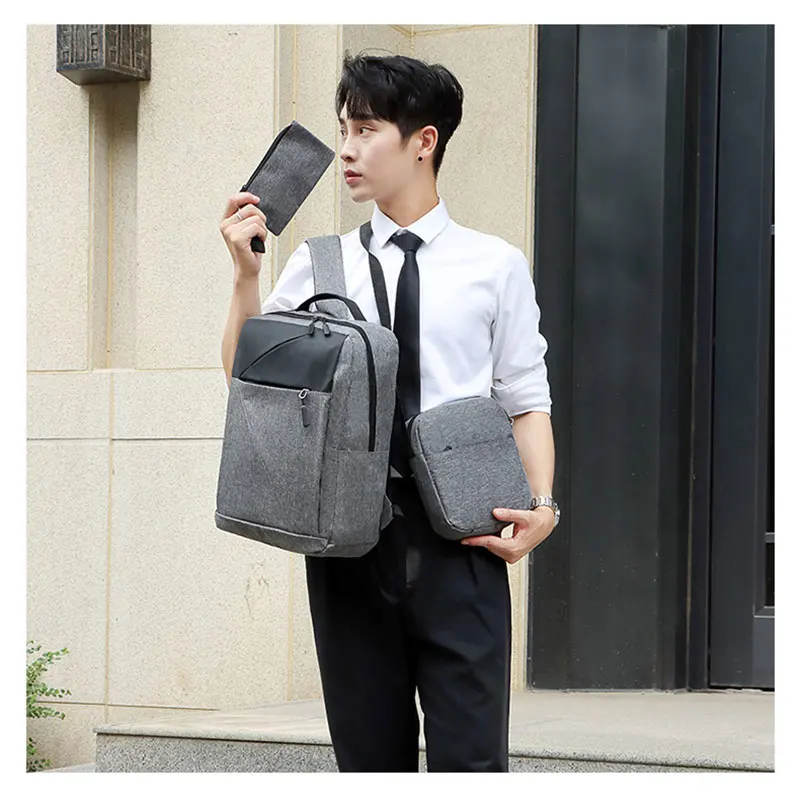 Business Factory Hot school Backpack Student Leisure Travel Laptop Shoulder Bag 3-piece set day bag for men and women