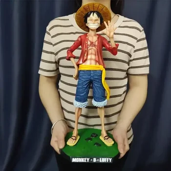 42.5cm ONEPIES Monkey Luffy Straw Hat Gk Large 1/4 Big Smiley Anime Figures noll Statue model 0rnament Decorative Toy