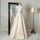 Dress Ladies Concise Style Cheap Prices Plus Size V Neck Nude Prom Evening Dress For Ladies