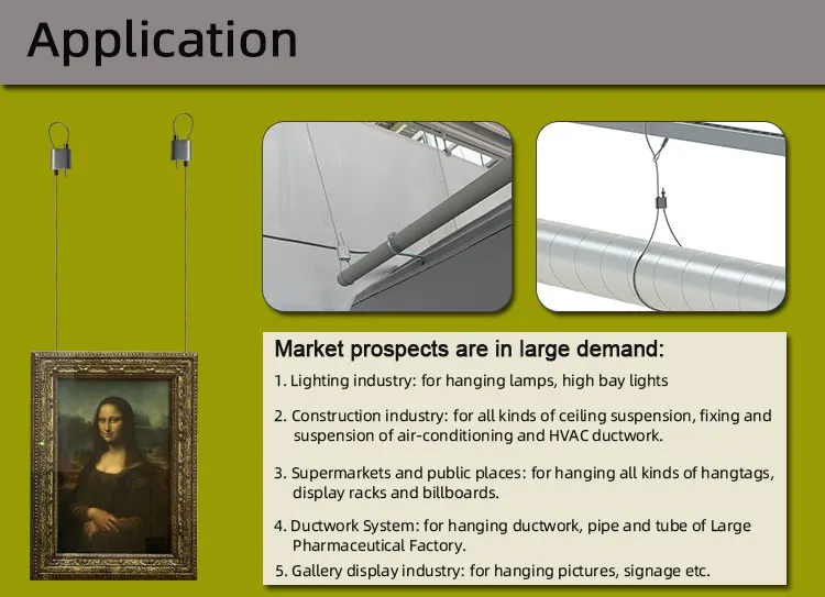 1.5MM Adjustable Cable Looping Gripper with 100kg Load for Lighting Systems and 7 Days Delivery