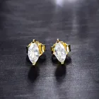 Gold Zircon Jewelry Goldzircon PONEES Korean New Designs Gold Plated Earrings With Zircon For Women Jewelry