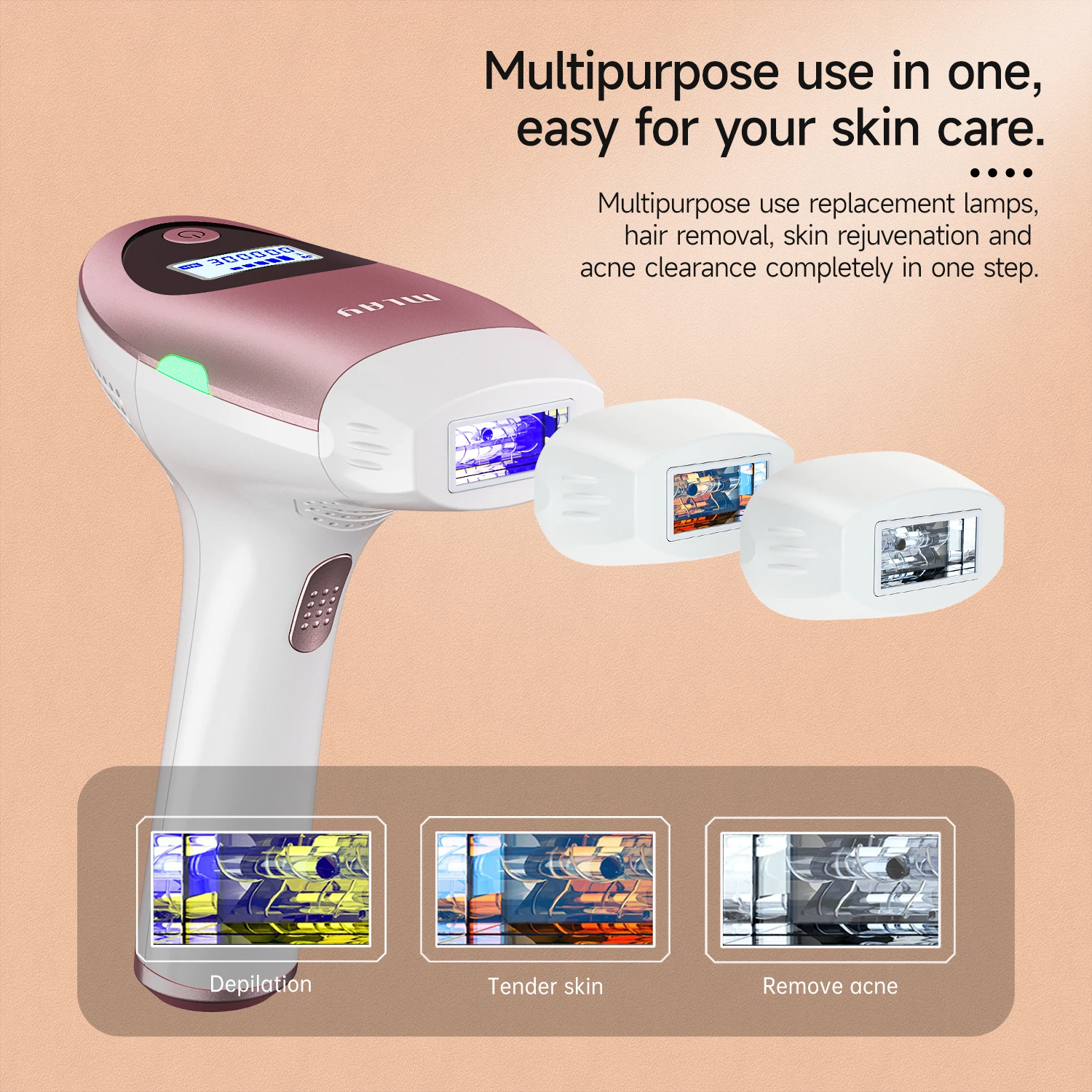 MLAY T3 Portable IPL Hair Removal Device Hot Selling for Whole Body Home Use Features Skin Rejuvenation Acne Treatment