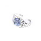 Silver 2021 Factory Wholesale High-end Blue Natural Stone Hollow Silver Vintage Rings Jewelry Women
