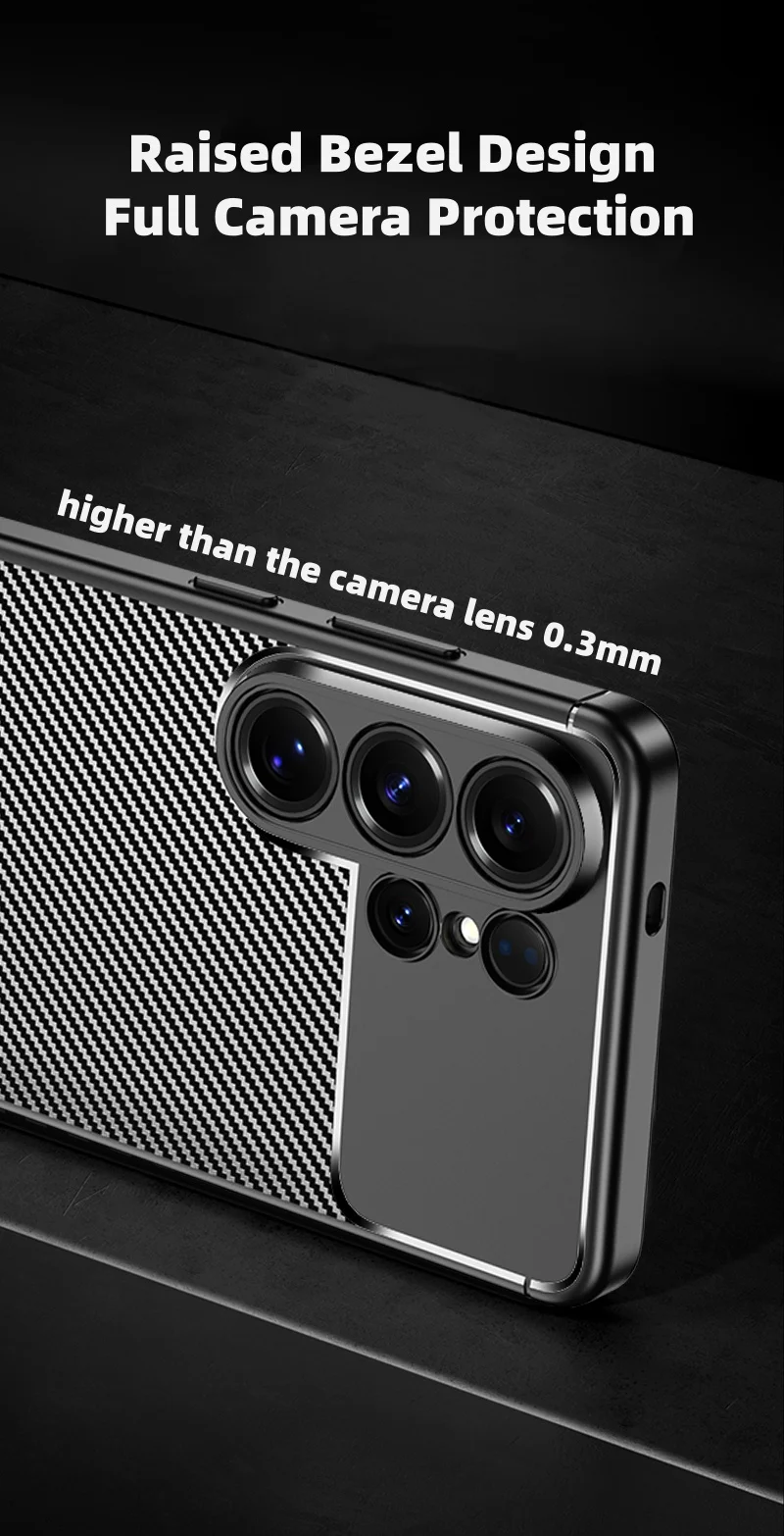 product laudtec premium tpu phone case with soft feel anti fingerprint carbon fiber texture shockproof phone case for samsung s26 ultra-10