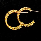 Hoop Hoop Earrings Woman Women Simple Round Hoop C Shape Stud Earrings