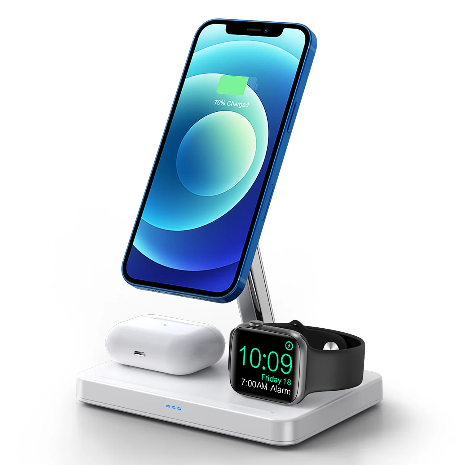 15W Wireless Charger 3 in 1 Fast Foldable Charging Station Dock for iPhone Watch AirPods