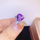 Ring Engagement Fashion Jewelry 2021 Heart Shape Gold Plated Ring Amethyst Ring Engagement Ring
