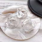 Fashion Acrylic Ring Rings Summer Square Fashion Jewelry Acrylic Ring Resin Rings Women