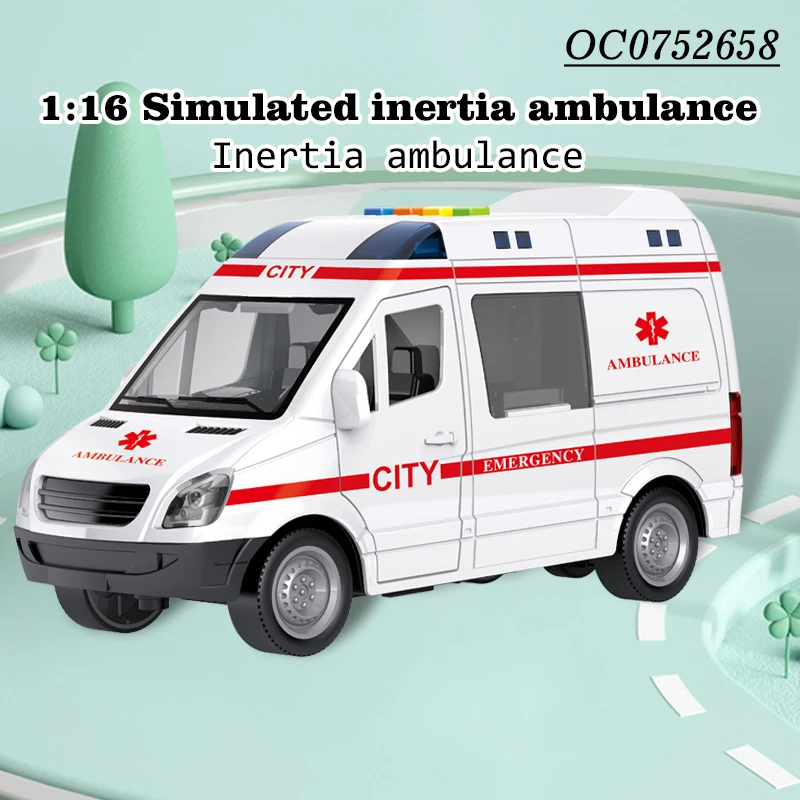 Children simulation friction ambulance vehicle truck car toy sound light