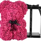 Sale Roses Hot Sale Customizable Christmas Gifts Beautiful 25cm Teddy Roses Bear With Box