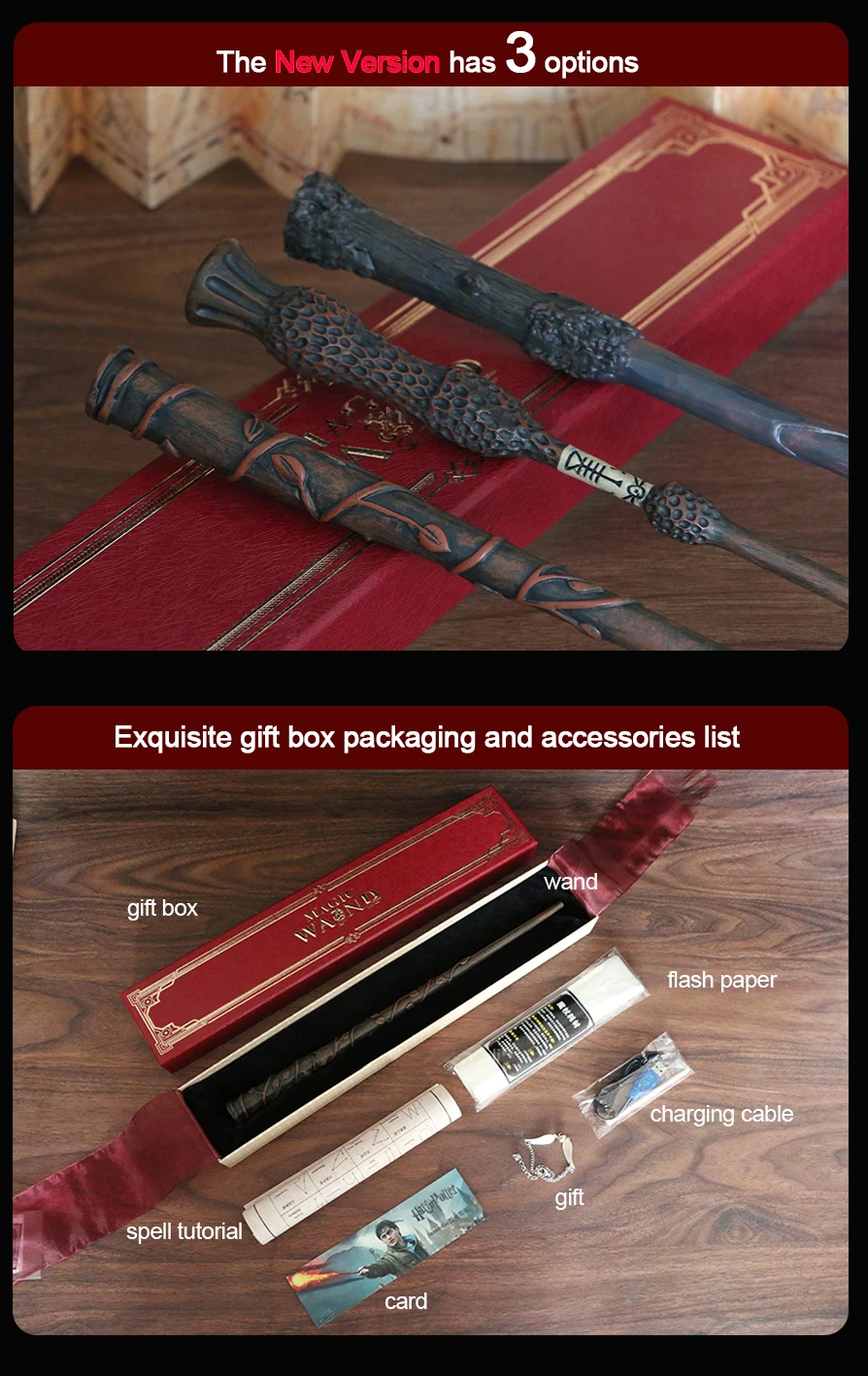 Harry Potter Wand Shoots Fire Ball Electronic Fire Flasher Magic Wands