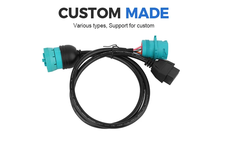 product customized j1939 9pin to obd2 connector y cable-4