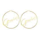 Earrings Hoop Earrings Women Stainless Steel Gold Plated Boho Horoscope 12 Zodiac Sign Hoop Earrings Womens