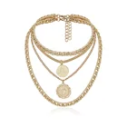 Necklace Round Necklace Exaggerated Personality Hip Hop Thick Chain Necklace Retro Round Lace Necklace