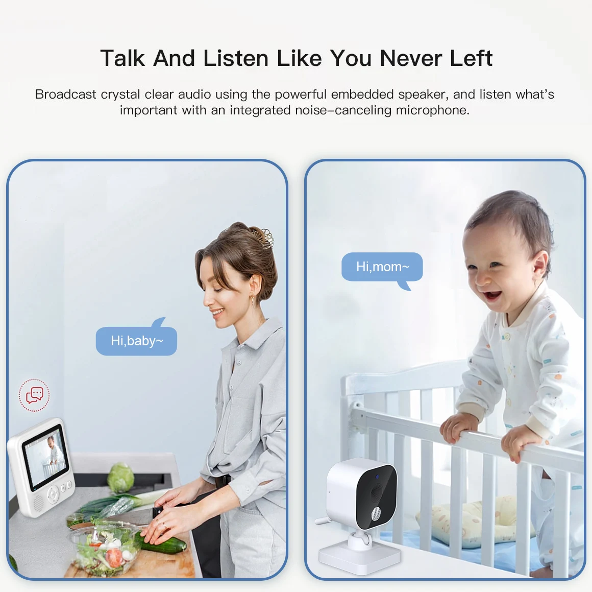 720P HD 2.8Inch LCD Screen 2.4G Wireless BabyPhone Camera Two Way Talk Temperature Detection Smart Video Audio Baby Monitor