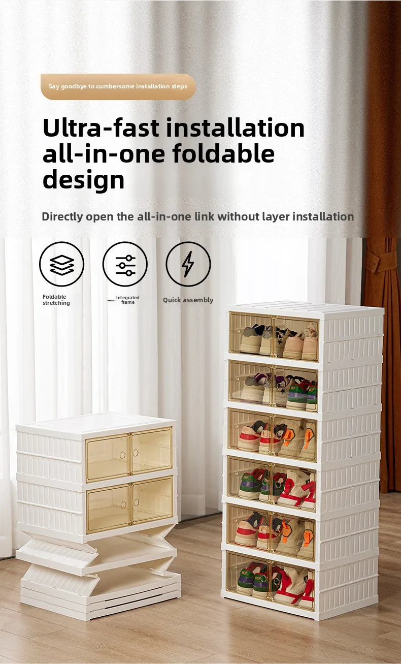 product wholesale black empty foldable stackable mini clear plastic custom transparent acrylic shoe box-4