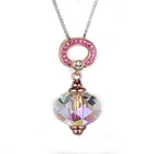 Hoop Necklace 925 Sterling Silver Hoop Crystal Necklace