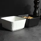 Square Bowl Ceramic Square Factory Direct Luxury Square White Glazed Europe Porcelain Bowl Restaurant Ceramic Bowl