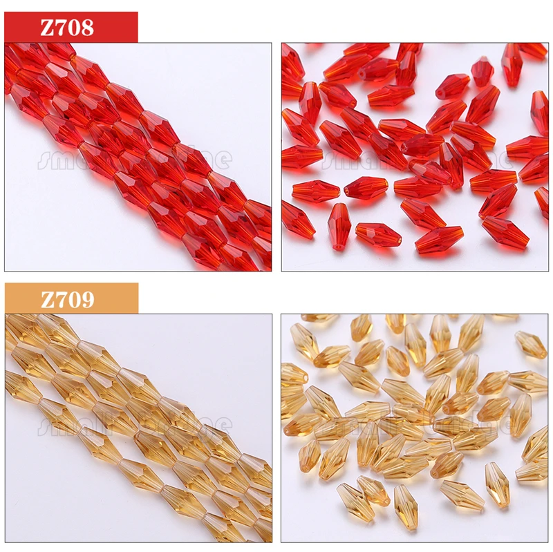 product 6x12mm long bicone glass beads for jewelry making diy accessories loose red crystal faceted beads-36