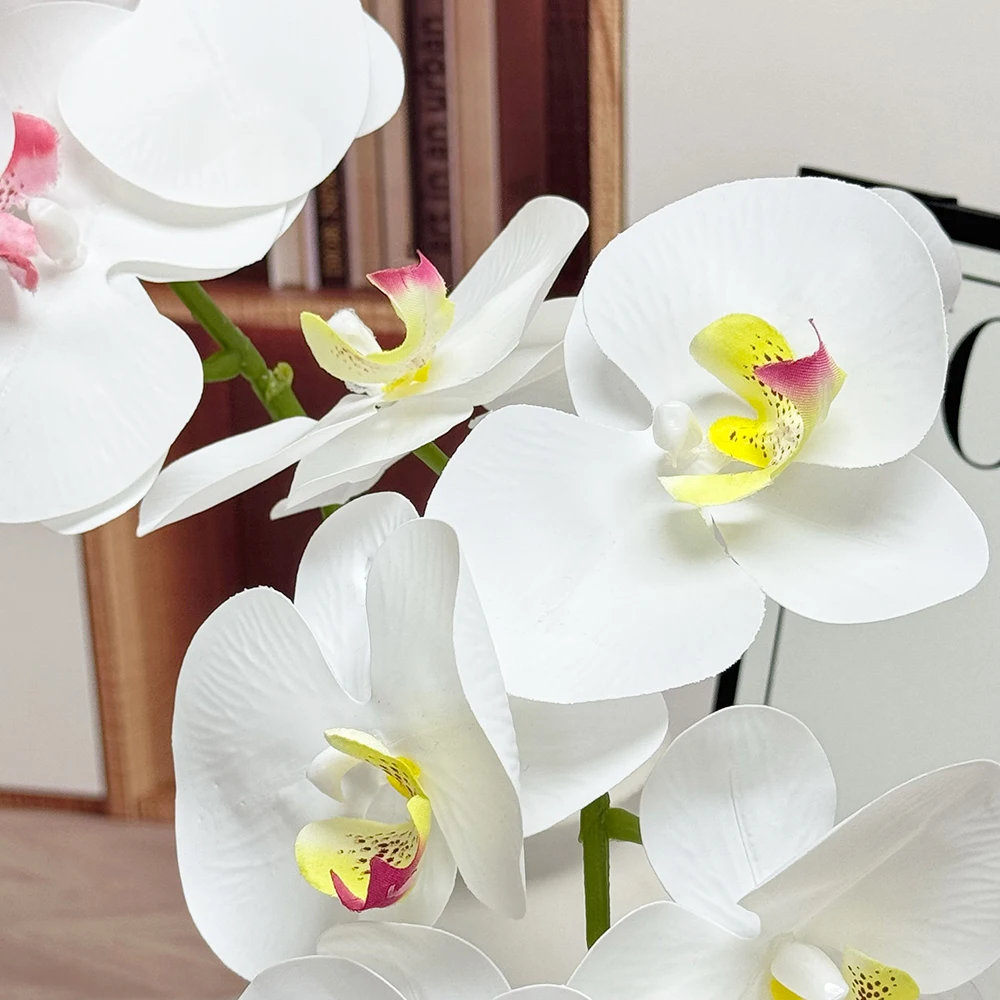 produit poétique 7 têtes phalaenopsis papillon orchidée fleur artificielle fausse tête blanche véritable toucher latex phalaenopsis amabilis orchidée-60