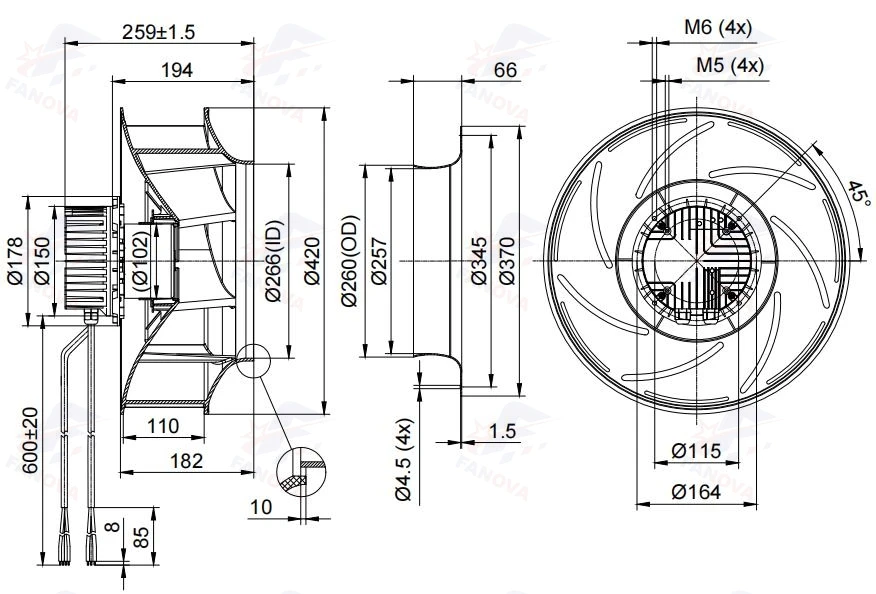 Centrifugal Fan, FANOVA, 400mm - detail 24
