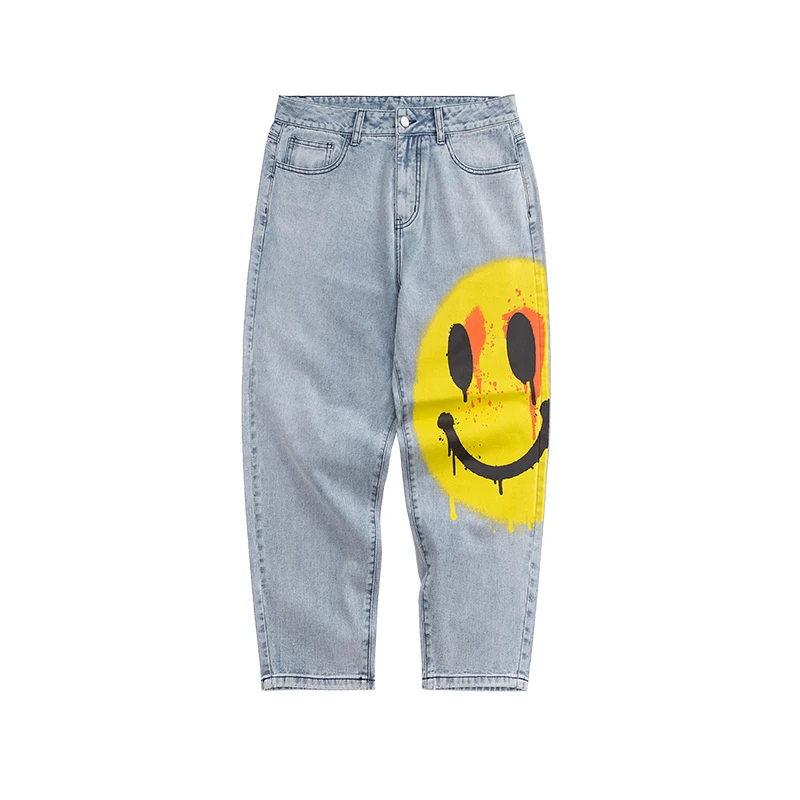 Fashion Mens Vintage Washed Jeans Hip 