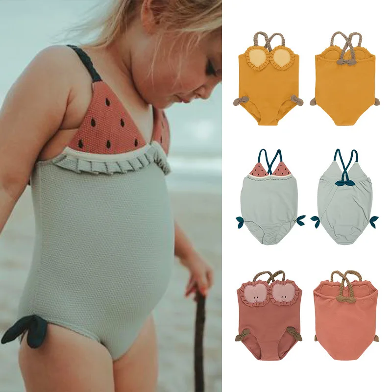 New Summer Children's Swimsuits Kids Cute Fruit Beach Resort Swimwear Girls Clothes