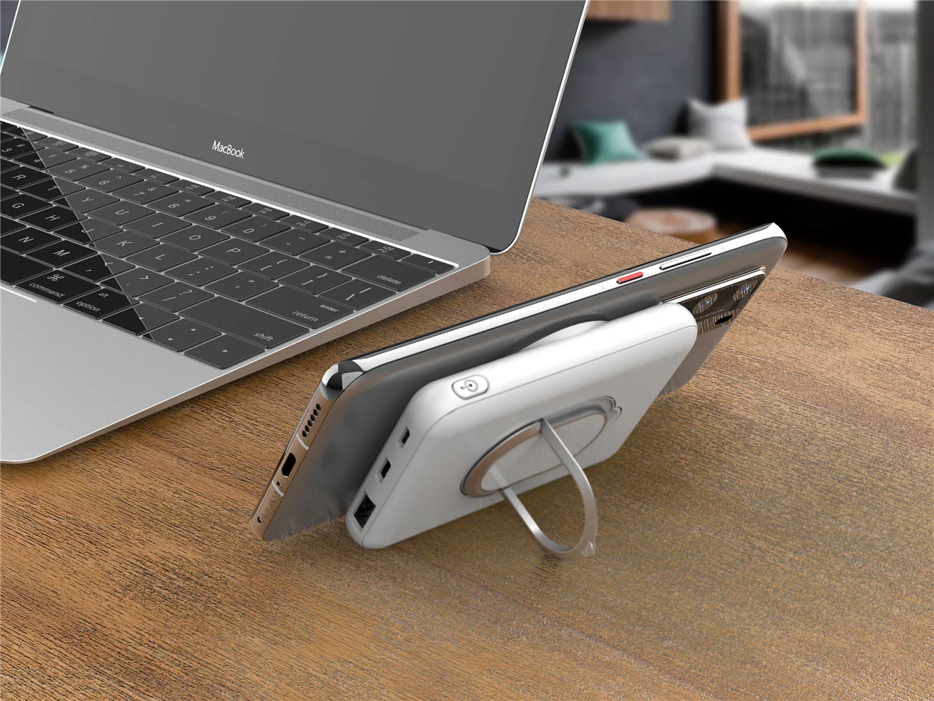 2021 New Trends 5W Magsafe 15W Wireless Power Bank 5000mAh with Stand for Iphone 12