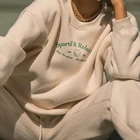 Sweater 2021 Oversized Sweater Sportif Logo On Front Girls Sweater Popular Custom Crewneck Sweatshirt Women Set