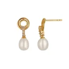 Stud 925 Silver Stud Earrings Factory Custom Pearl 18k Gold Plated Small Zirconia Stone Stud Silver Earrings 925