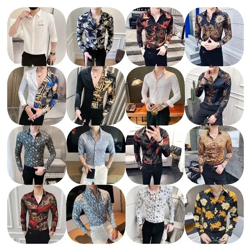 2024 Factory wholesale new summer business men's long-sleeved shirt Korean version of office shirt