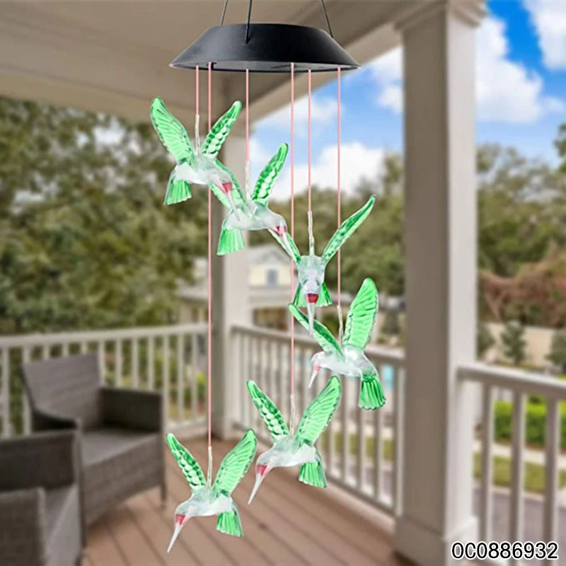 Bird shape wind chimes hanging decorations glass light luxury decorative pendant lamps home decor luxury