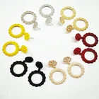 Hoop QIANZUYIN Jewelry Women 18k Gold Plating Big Round Circle Hoop Earrings