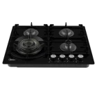 Gas 4 Burner Gas4 Midea Gas Hob With 4 Volcano Burner White/ Black