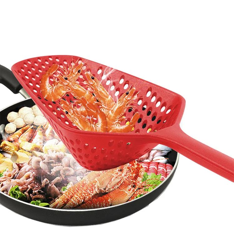 Plastic ice shovel scoop colorful heat resistant kitchen pasta food colander strainer