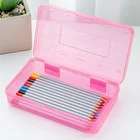 Pencil Pencil Box Clear School/home Glitter Storage Box Pp Storage Pencil-box Plastic Pencil Case With Glitter