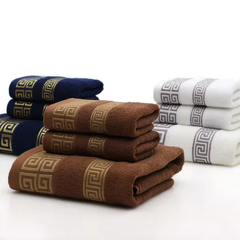 China style Hotel SPA Egyptian cotton Soft Super Absorbent Dobby woven yarn dyed face 100% cotton bath towels