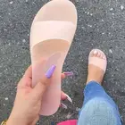 Flat Sandals Sandals Amazon Hot Selling Women Clear Flat Sandals Beach Outdoor Transparent Jelly Sandals