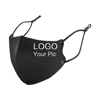 Wholesale Custom Logo High Quality Reusable Washable Cloth Fabric Black Adult kids Adjustable Party Mask
