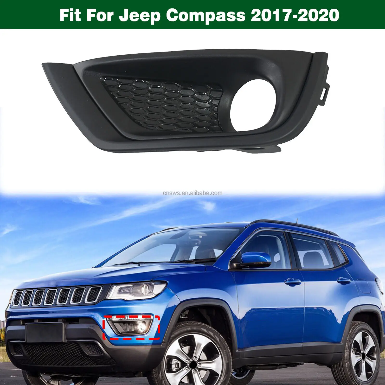 prodotto ricambi auto più venduto copri fendinebbia oe 53224457 anello fendinebbia configurazione bassa per jeep compass 2017 2019 us car-35