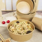 Bowls Bowl Round Paper Bowl Salad Bowls Disposable Cup Food Kraft Paper Round Bowl