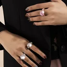 Emerald Personalized Creative Diamond Emerald Diamond Ring Temperament Luxury Ring Accessories
