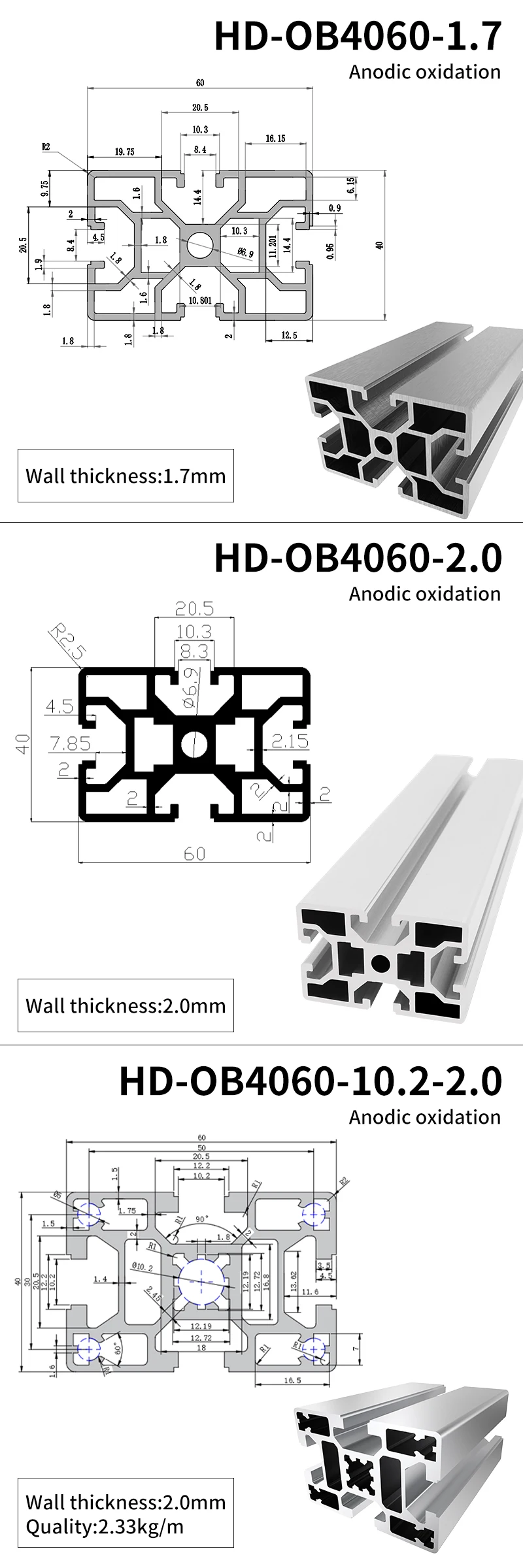 4060 Industrial Extruded Aluminum Alloy Profiles 4060 Aluminum Profile Assembly Line Equipment Rack Frame manufacture