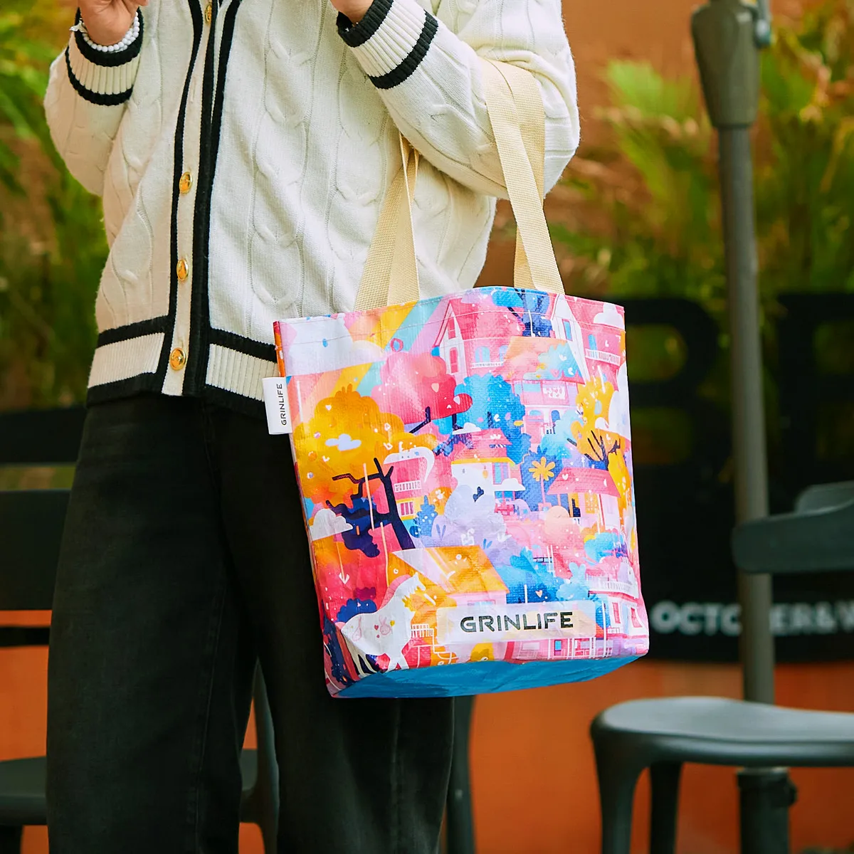 Durable custom pp reusable tote shopping bag dream land laminated woven plastic bag for supermarket use Durable custom pp reusable tote shopping bag dream land laminated woven plastic bag for supermarket use